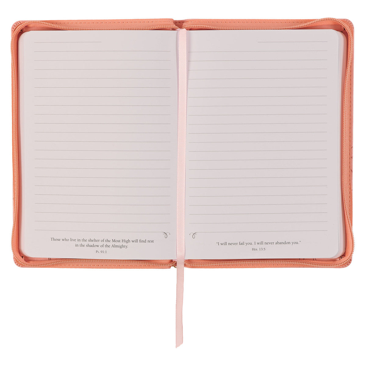 Journal Zippered: His Mercy Never Fails, Pink (Pastel Meadow Collection)