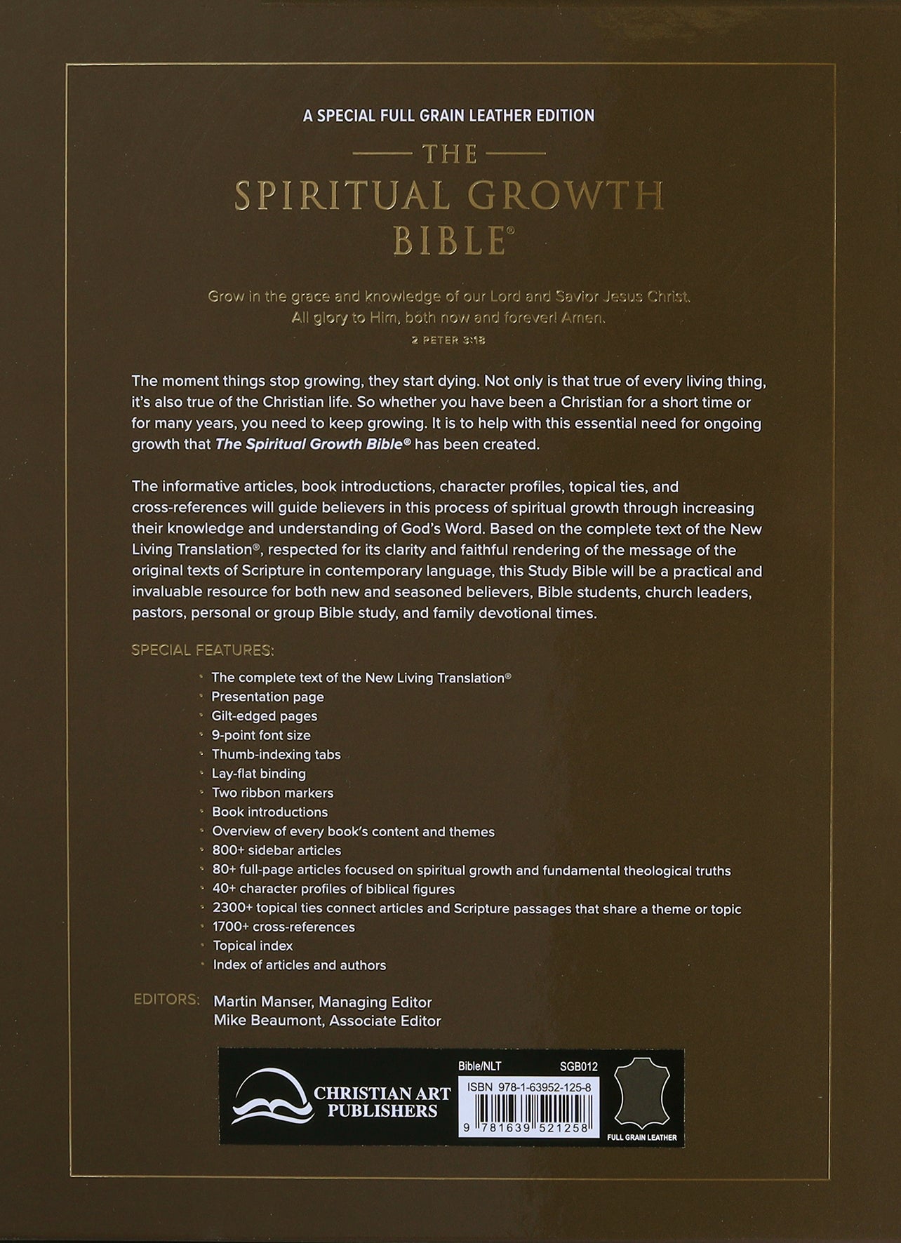 NLT Spiritual Growth Bible Indexed Tan