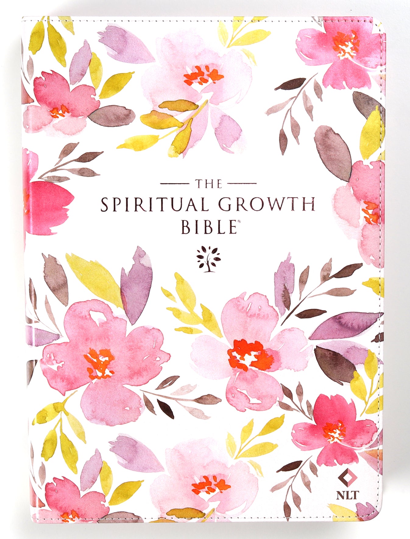 NLT Spiritual Growth Bible Indexed Pink Purple Printed Floral