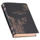 NLT Spiritual Growth Bible Indexed Black Rose Gold Debossed Floral