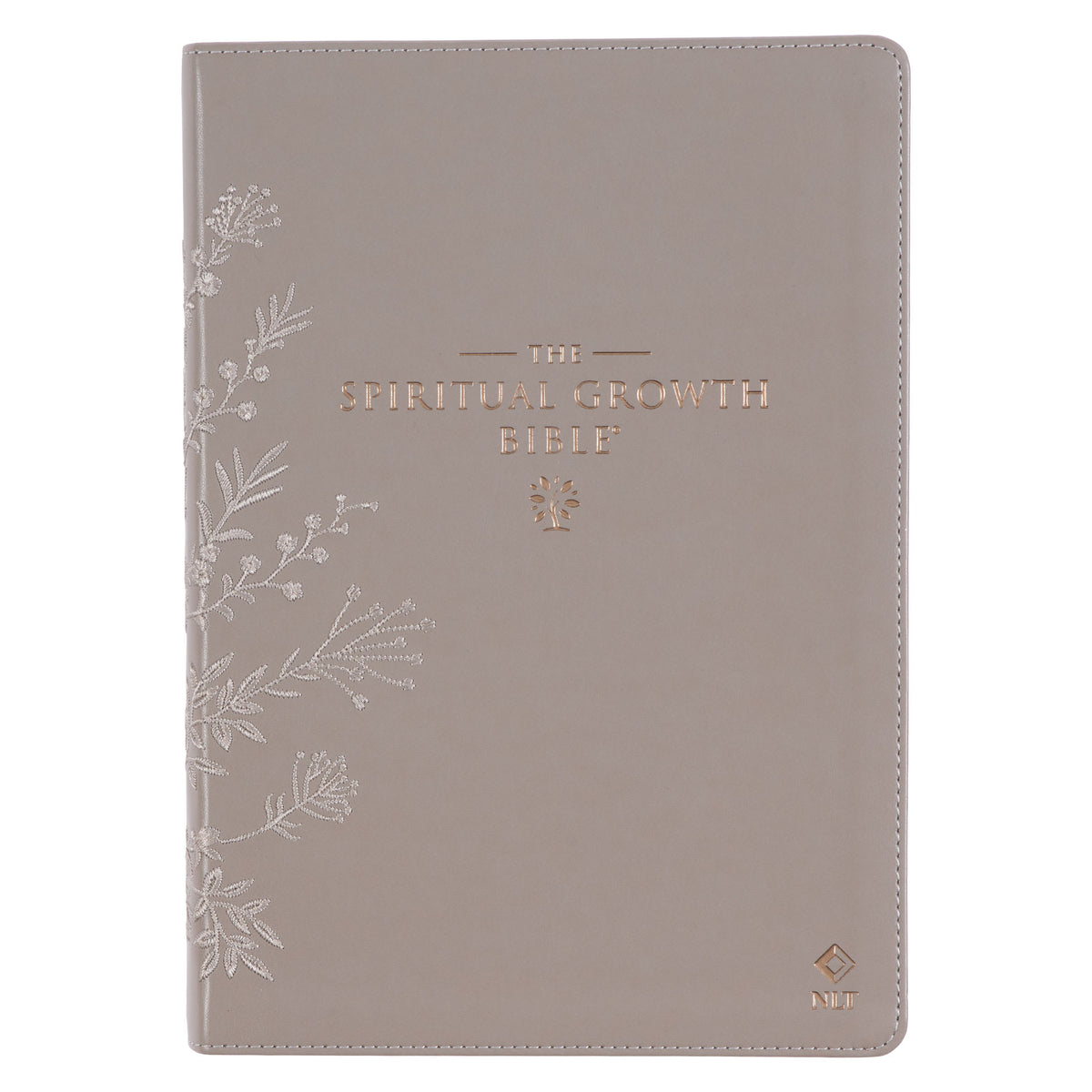 NLT Spiritual Growth Bible Indexed Taupe Embroidered Floral
