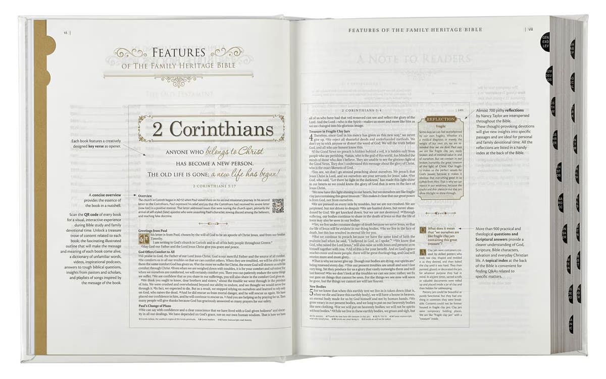 NLT Family Heritage Bible Thumb Index White (Black Letter Edition)