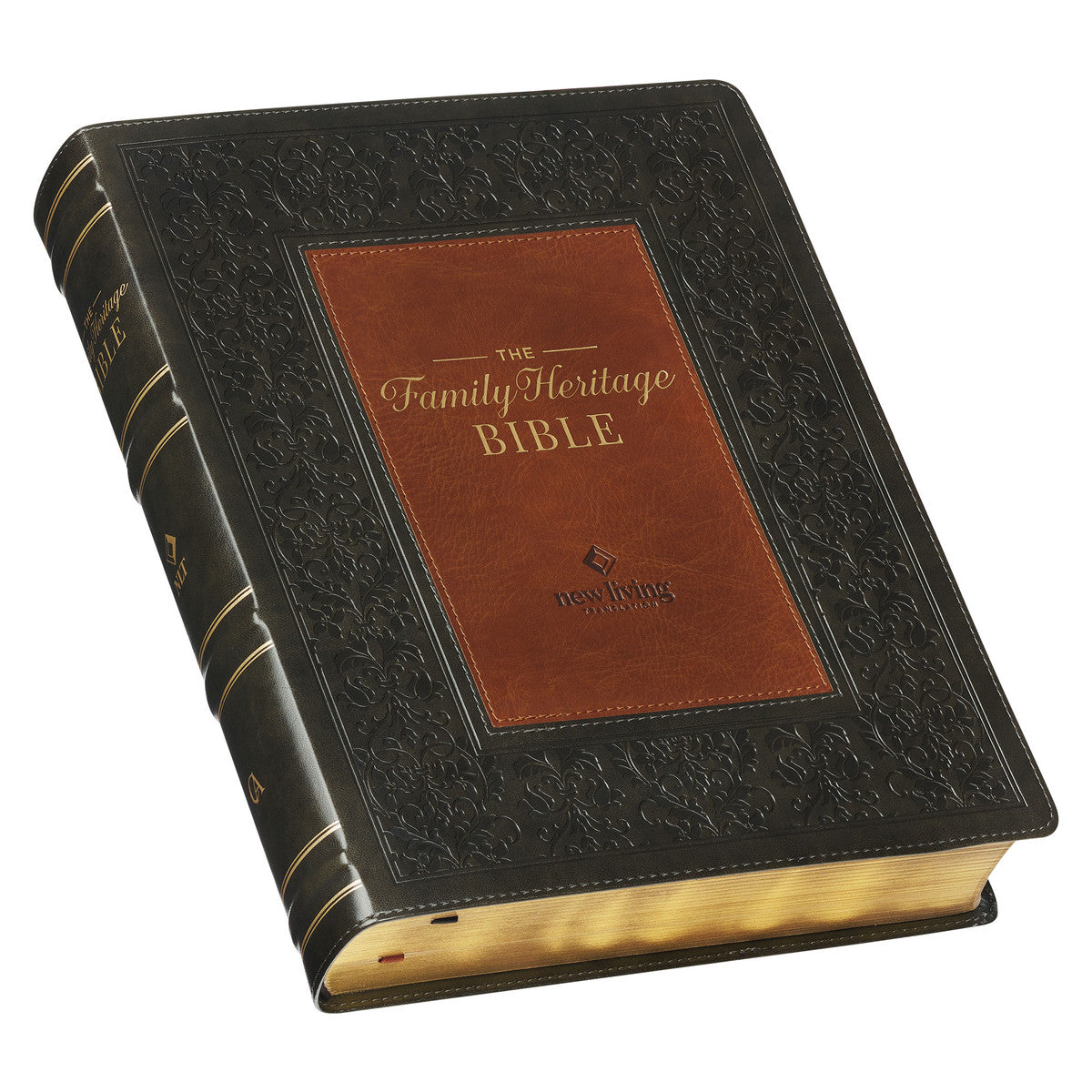 NLT Family Heritage Bible Thumb Index Olive/Brown (Black Letter Edition)