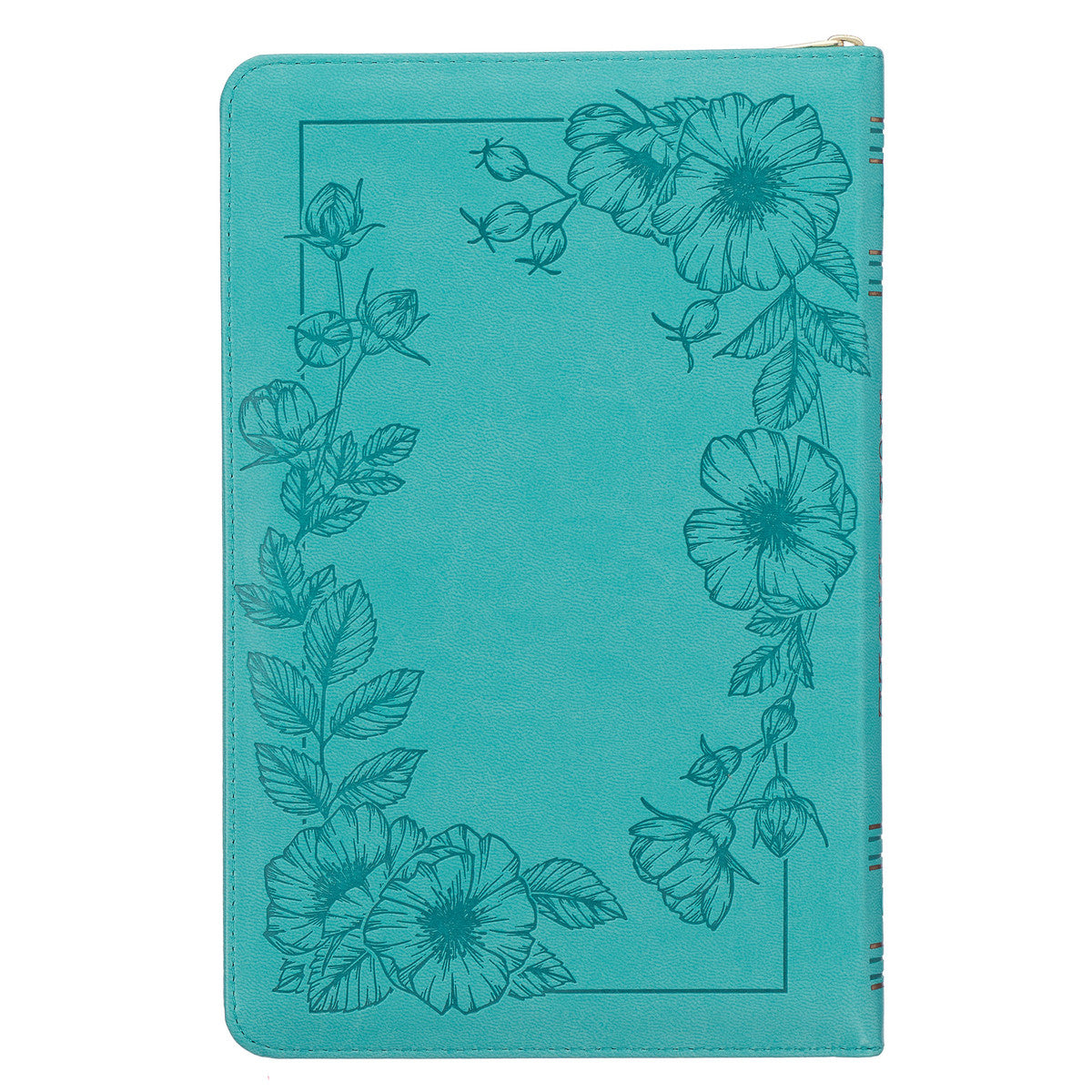 KJV Deluxe Gift Bible Zipper Closure Thumb Index Teal Floral (Red Letter Edition)