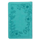 KJV Deluxe Gift Bible Zipper Closure Thumb Index Teal Floral (Red Letter Edition)