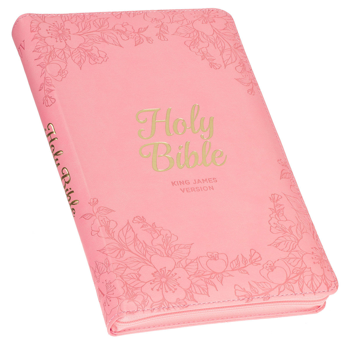 KJV Deluxe Gift Bible Zipper Closure Thumb Index Pink (Red Letter Edition)