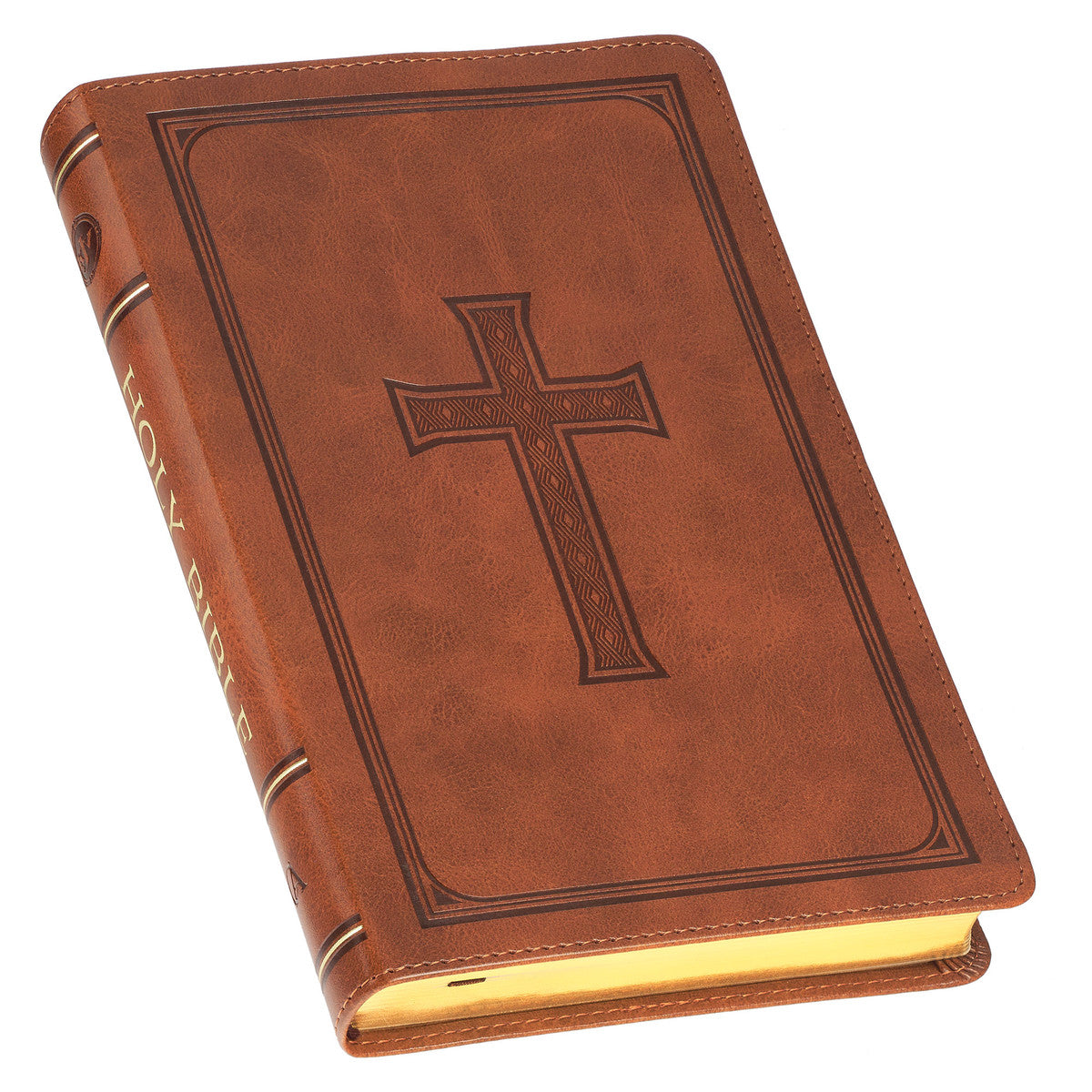 KJV Deluxe Gift Bible Thumb Index Tan Cross (Red Letter Edition)