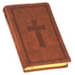 KJV Deluxe Gift Bible Thumb Index Tan Cross (Red Letter Edition)