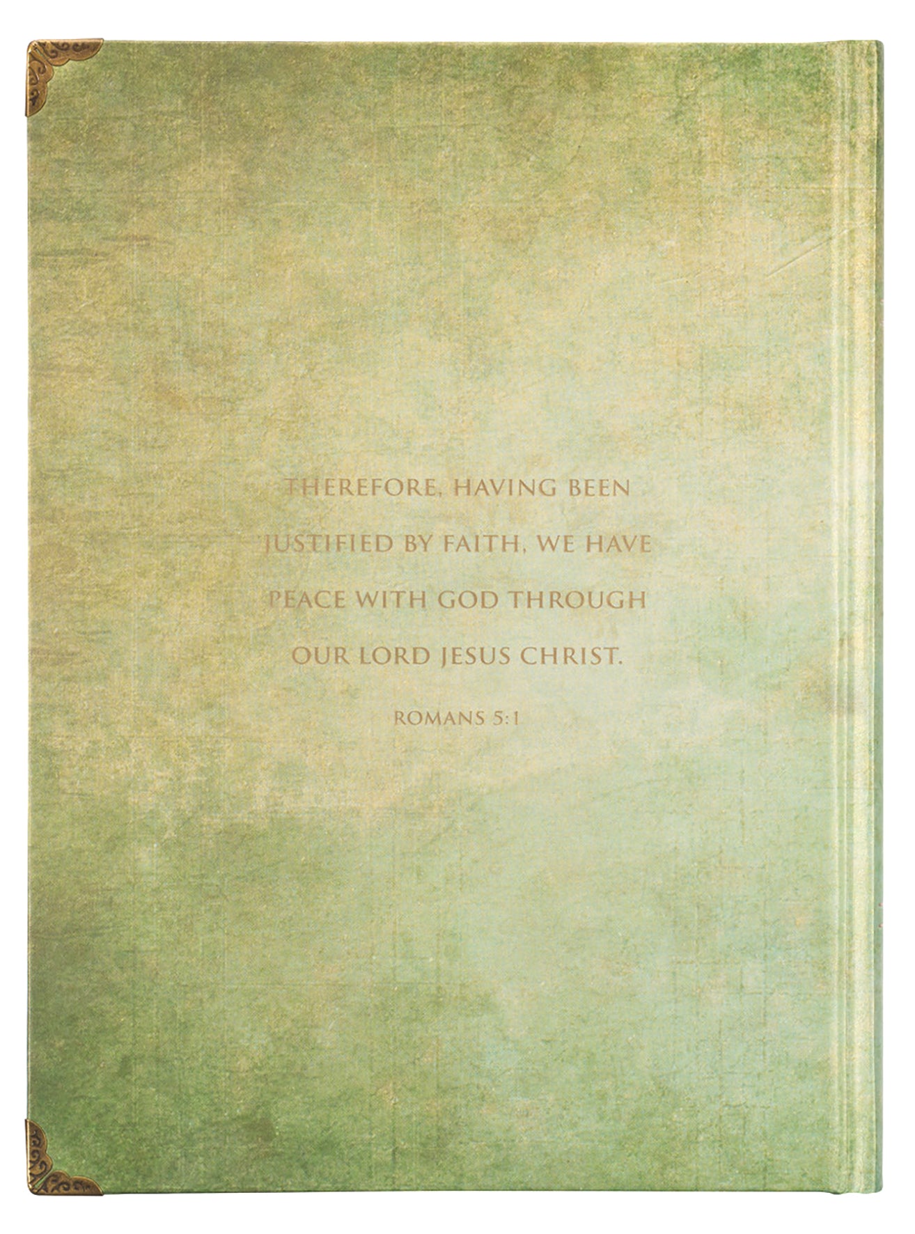 Journal: Faith Green Bee With Metal Corners (Romans 5:1) (Secret Garden Series)