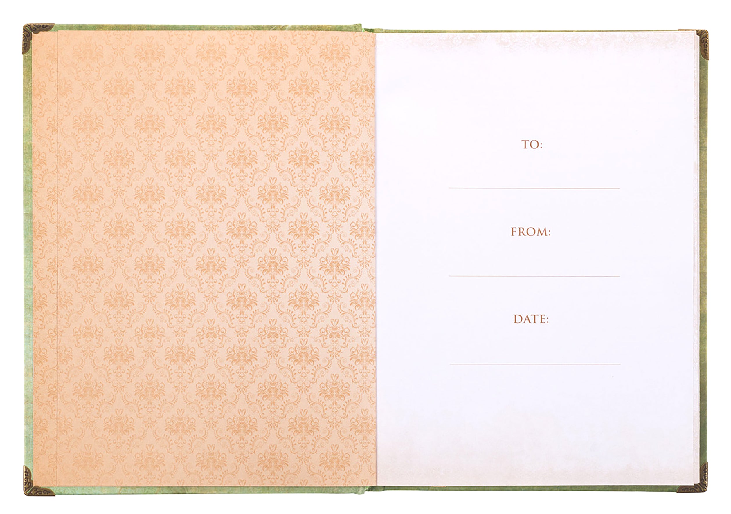 Journal: Faith Green Bee With Metal Corners (Romans 5:1) (Secret Garden Series)