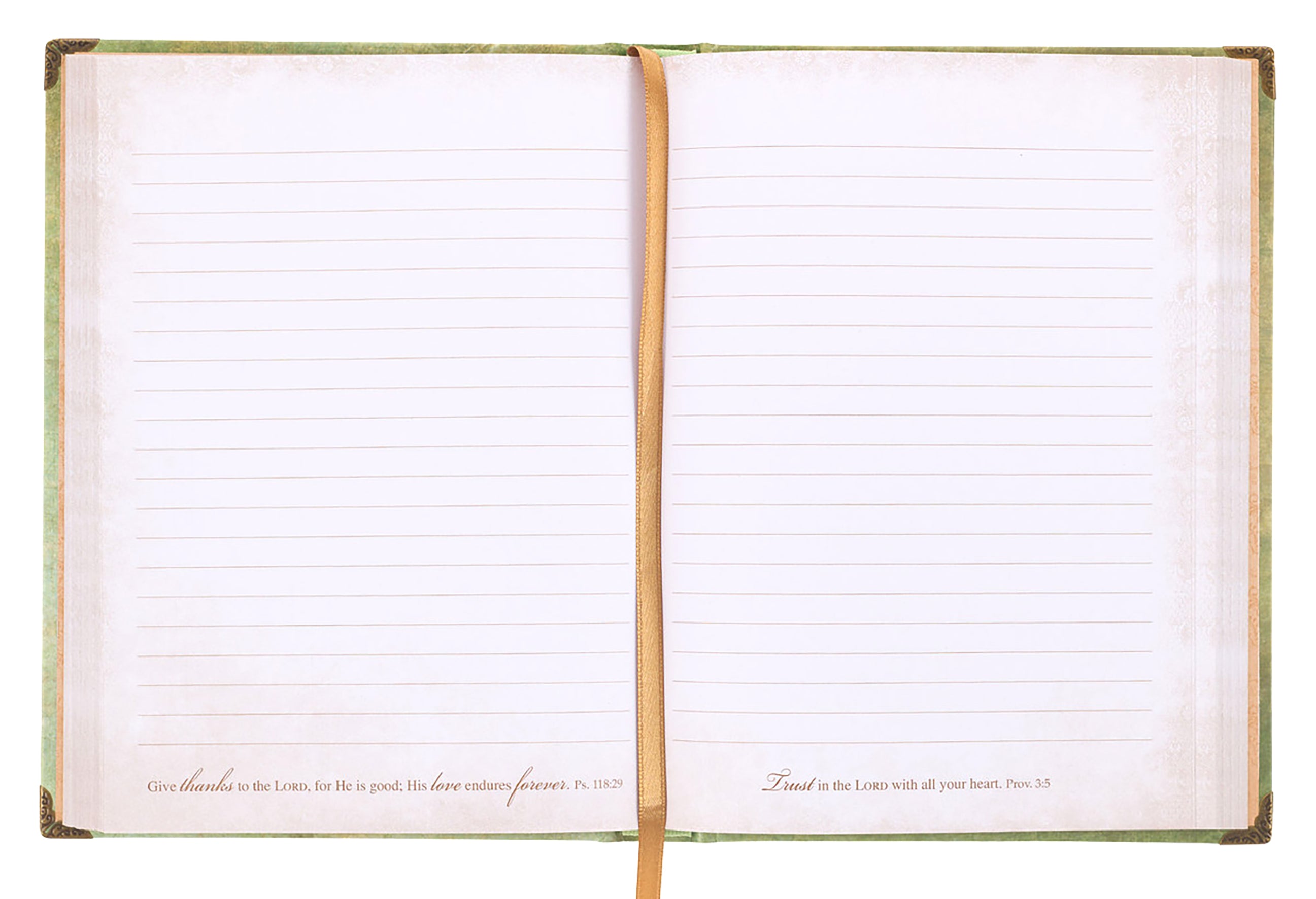 Journal: Faith Green Bee With Metal Corners (Romans 5:1) (Secret Garden Series)