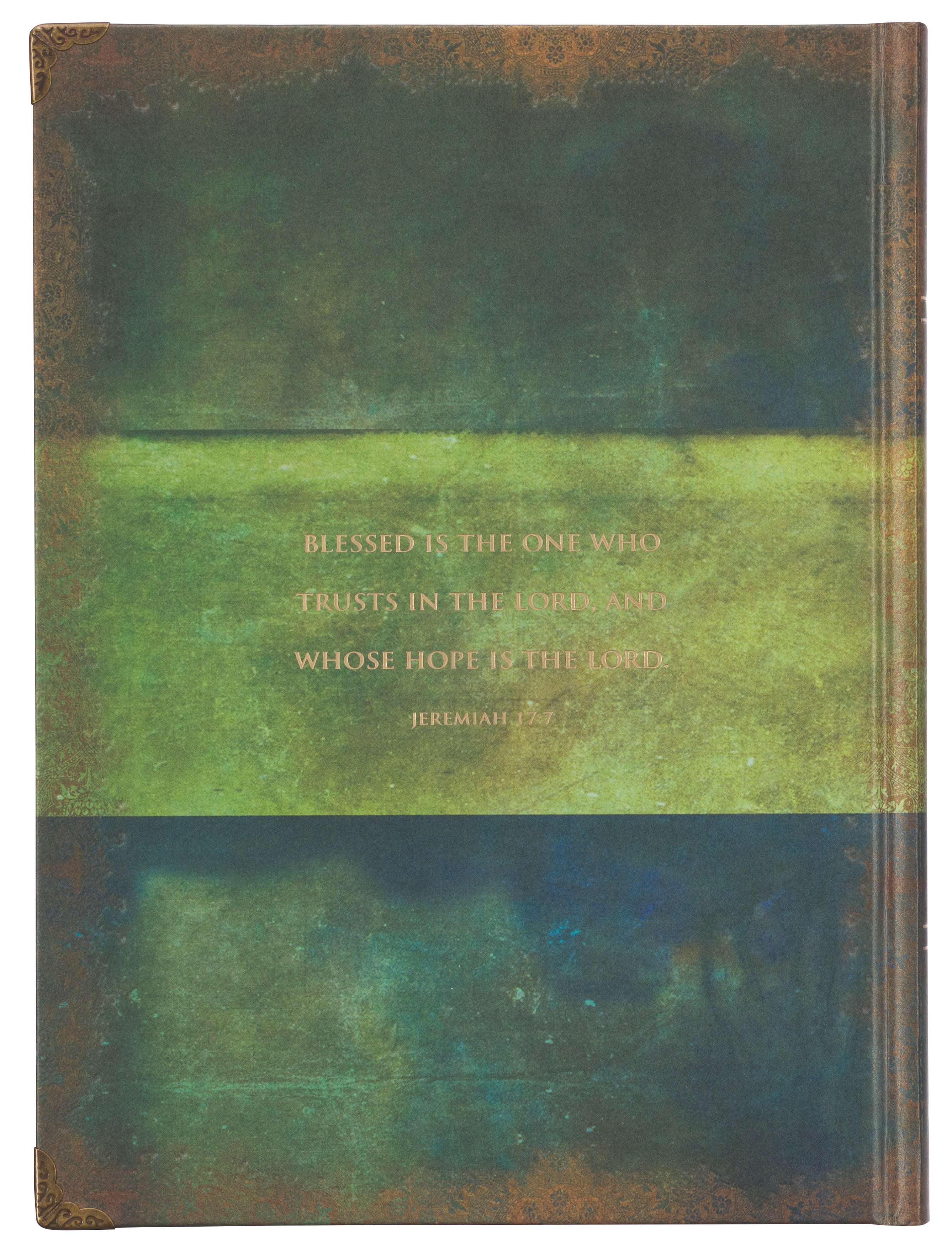 Journal: Blessed Blue Peacock With Metal Corners (Jer 17:7) (Secret Garden Series)