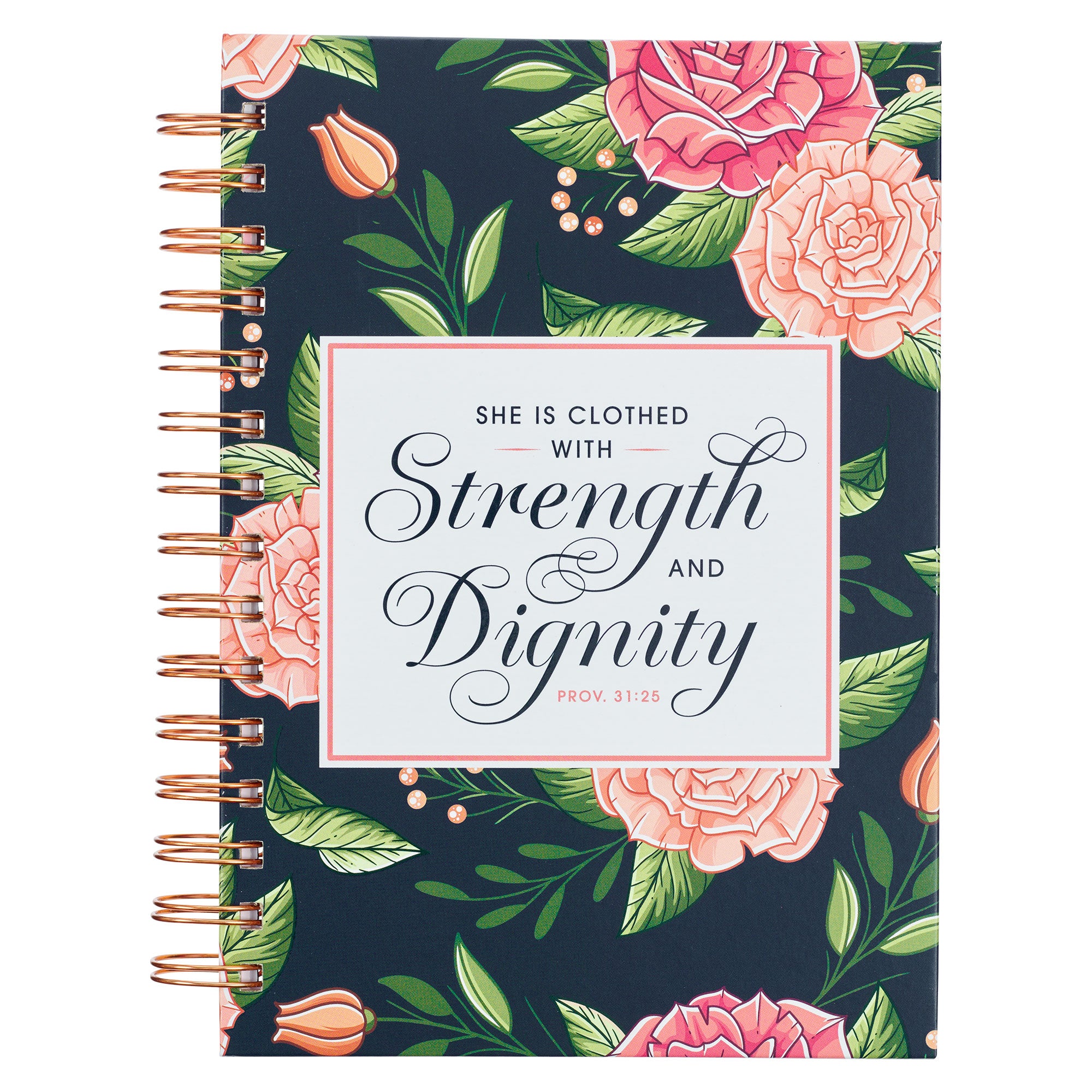 Journal: Strength & Dignity Navy/Pink (Prov 31:25) (Strength & Dignity Pink Rose Series)