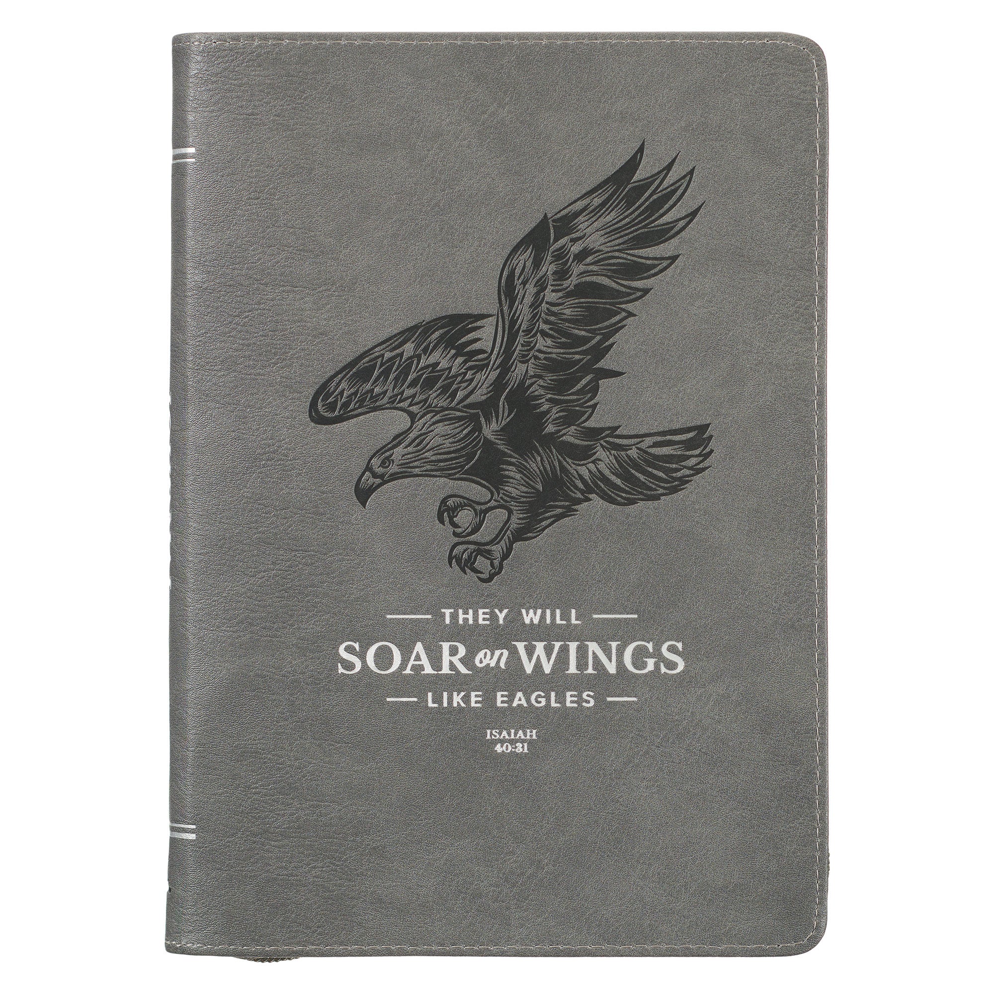 Zippered Journal: Soar on Wings, Grey Eagle (Isaiah 40:31)