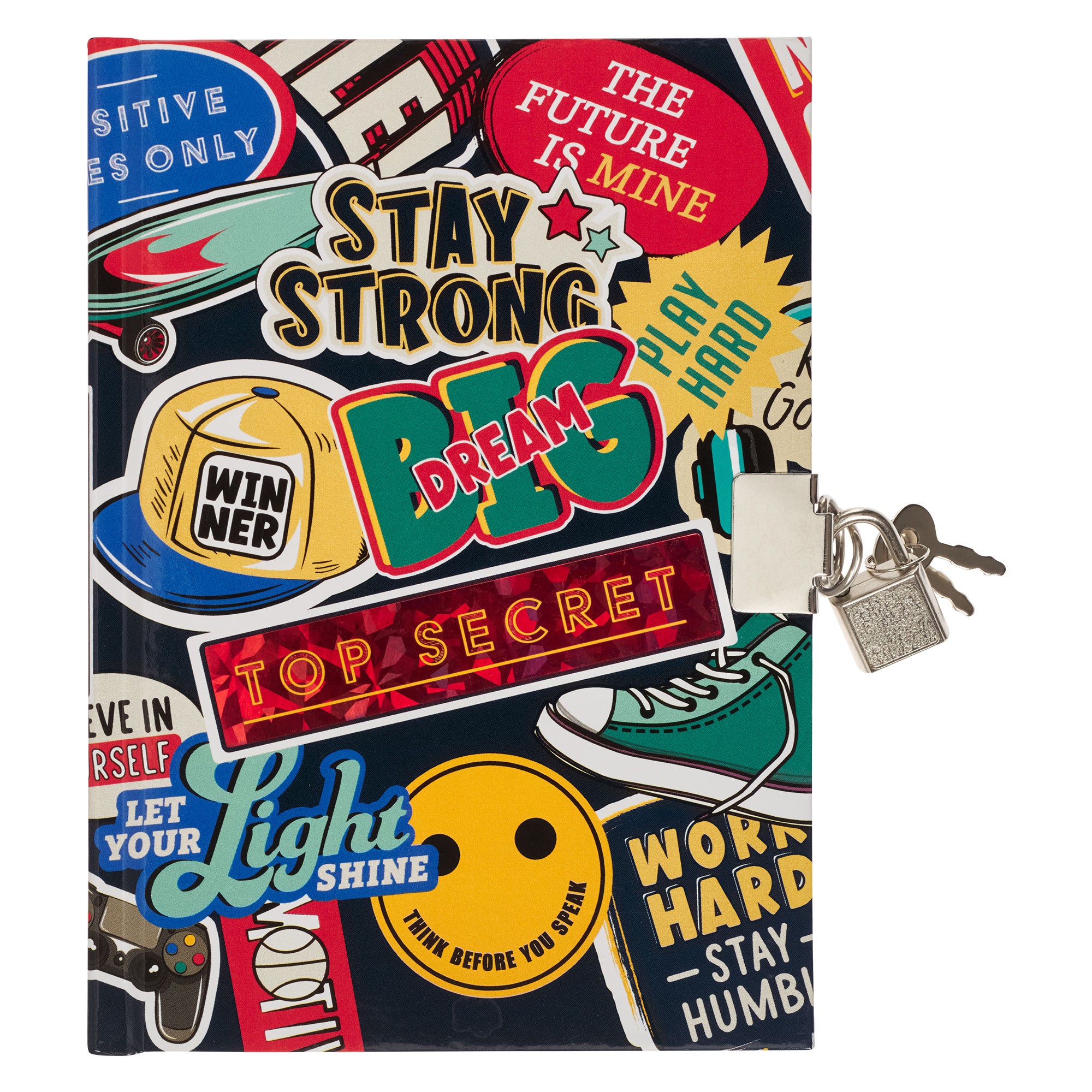 Journal/Diary with Lock for Boys: Be Strong, Josh. 1:9 (Stay Strong Son)