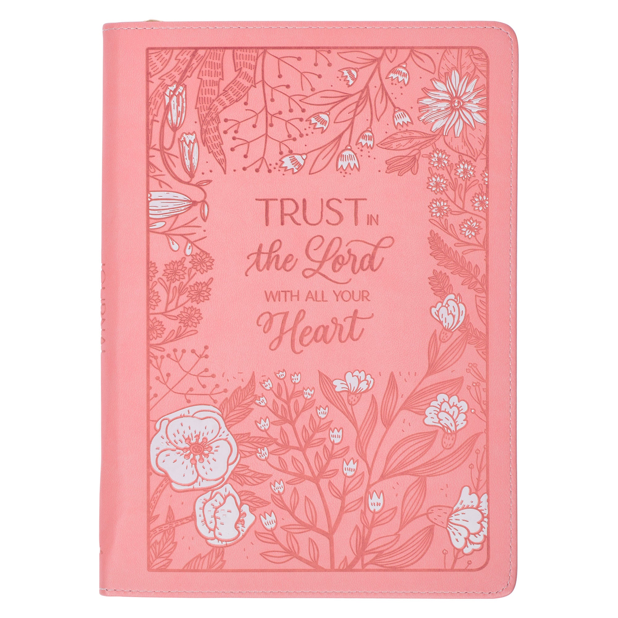 Journal with Zipper: Trust in the Lord, Prov. 3:5-6, Pink