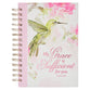 Journal: My Grace,  2 Cor. 12:9, Pink, Persevere Hummingbird