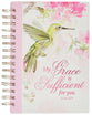 Journal: My Grace,  2 Cor. 12:9, Pink, Persevere Hummingbird
