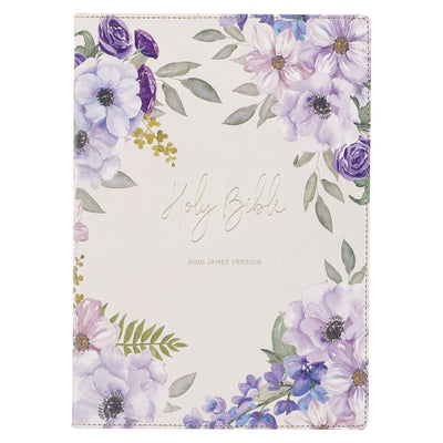 KJV Giant Print Bible, Thumb Indexed, Floral