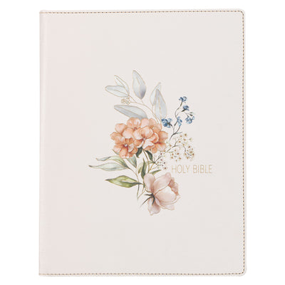 KJV Note-Taking Bible, Large Print, White Floral (Black Letter Edition)