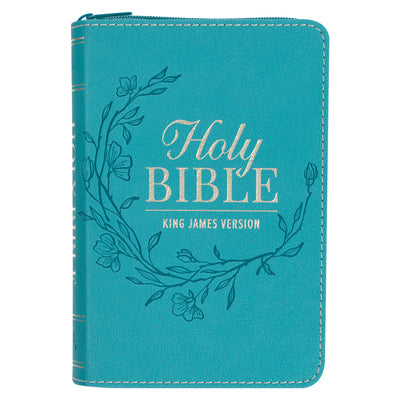 KJV Pocket Bible Teal With Zipper (Red Letter Edition)
