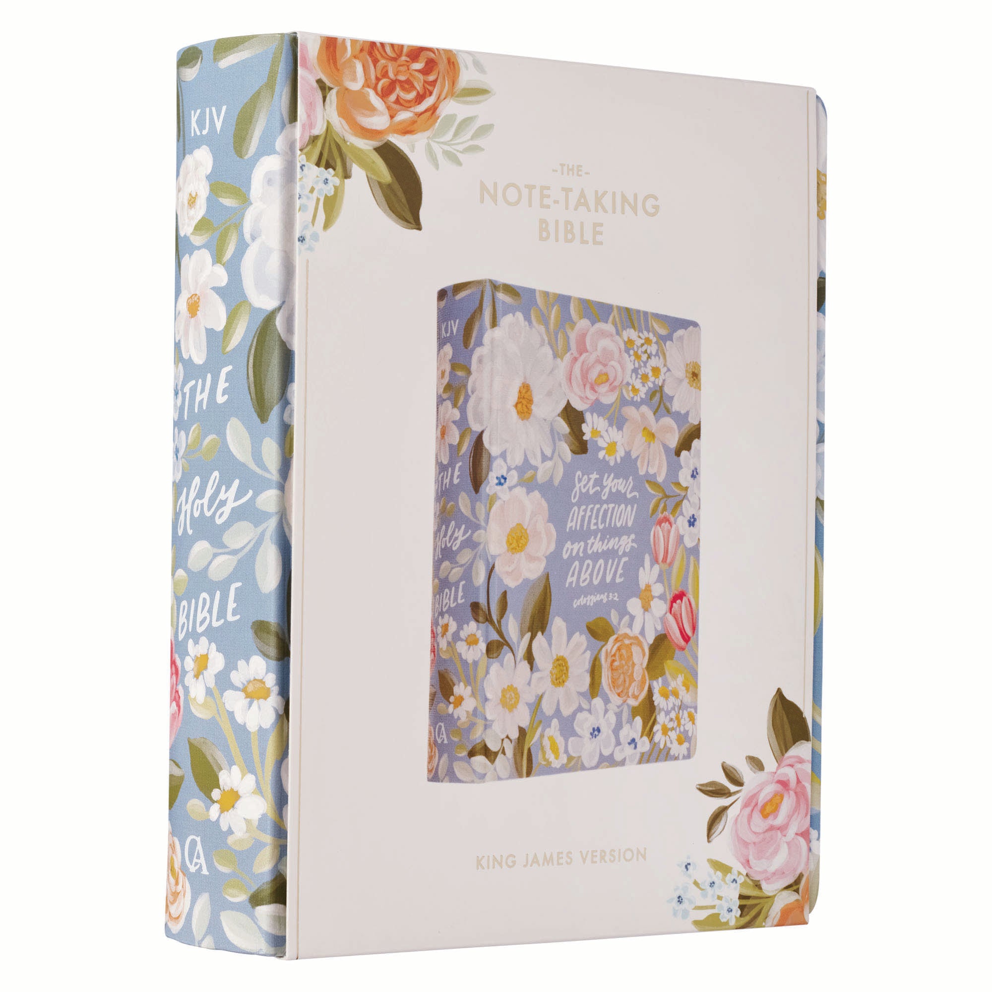KJV Note-Taking Bible, Blue Floral (Black Letter Edition)