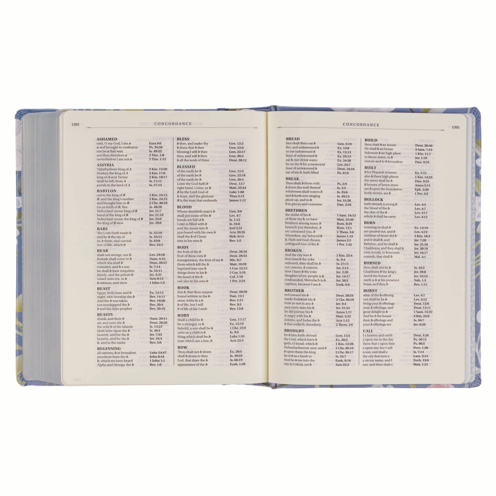 KJV Note-Taking Bible, Blue Floral (Black Letter Edition)