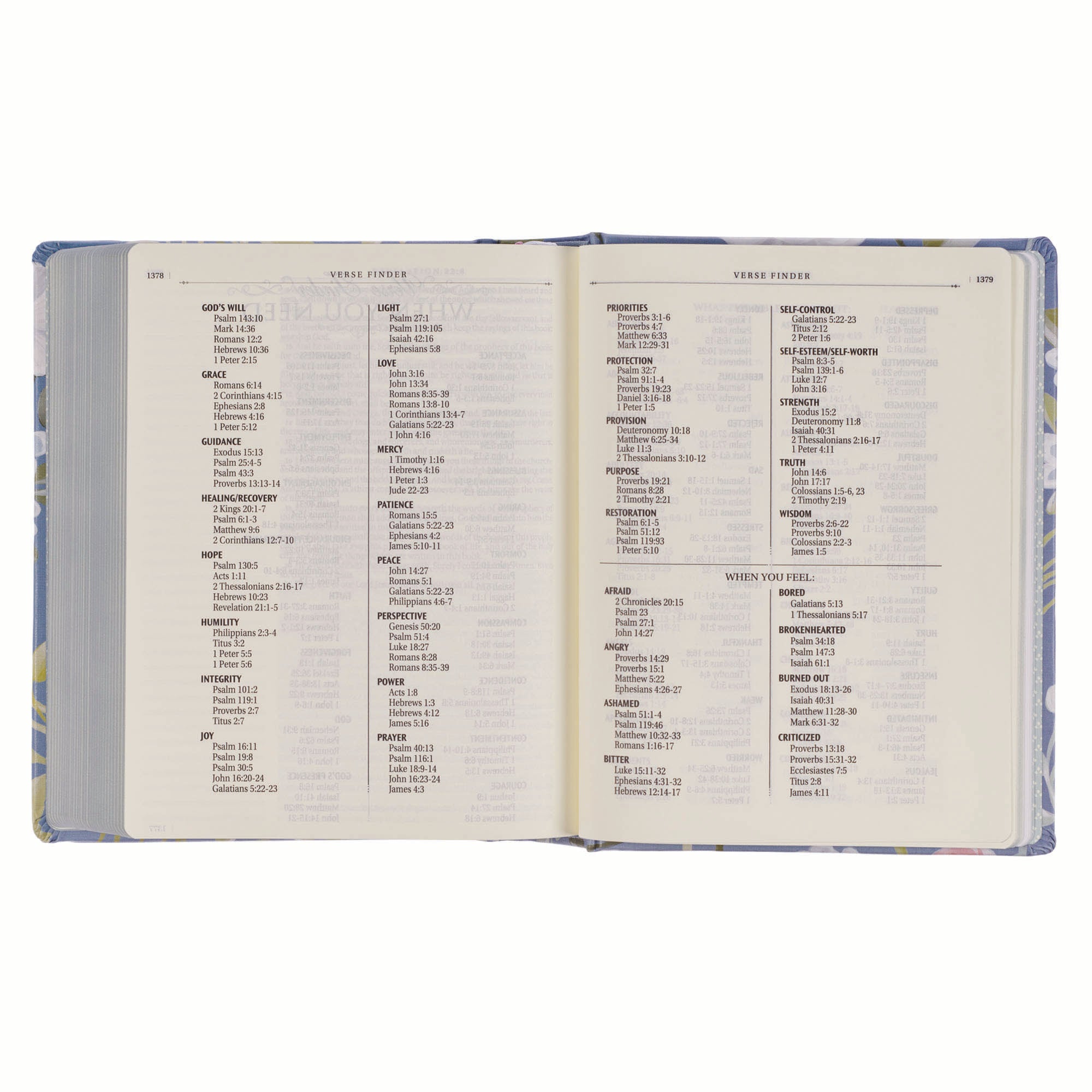 KJV Note-Taking Bible, Blue Floral (Black Letter Edition)