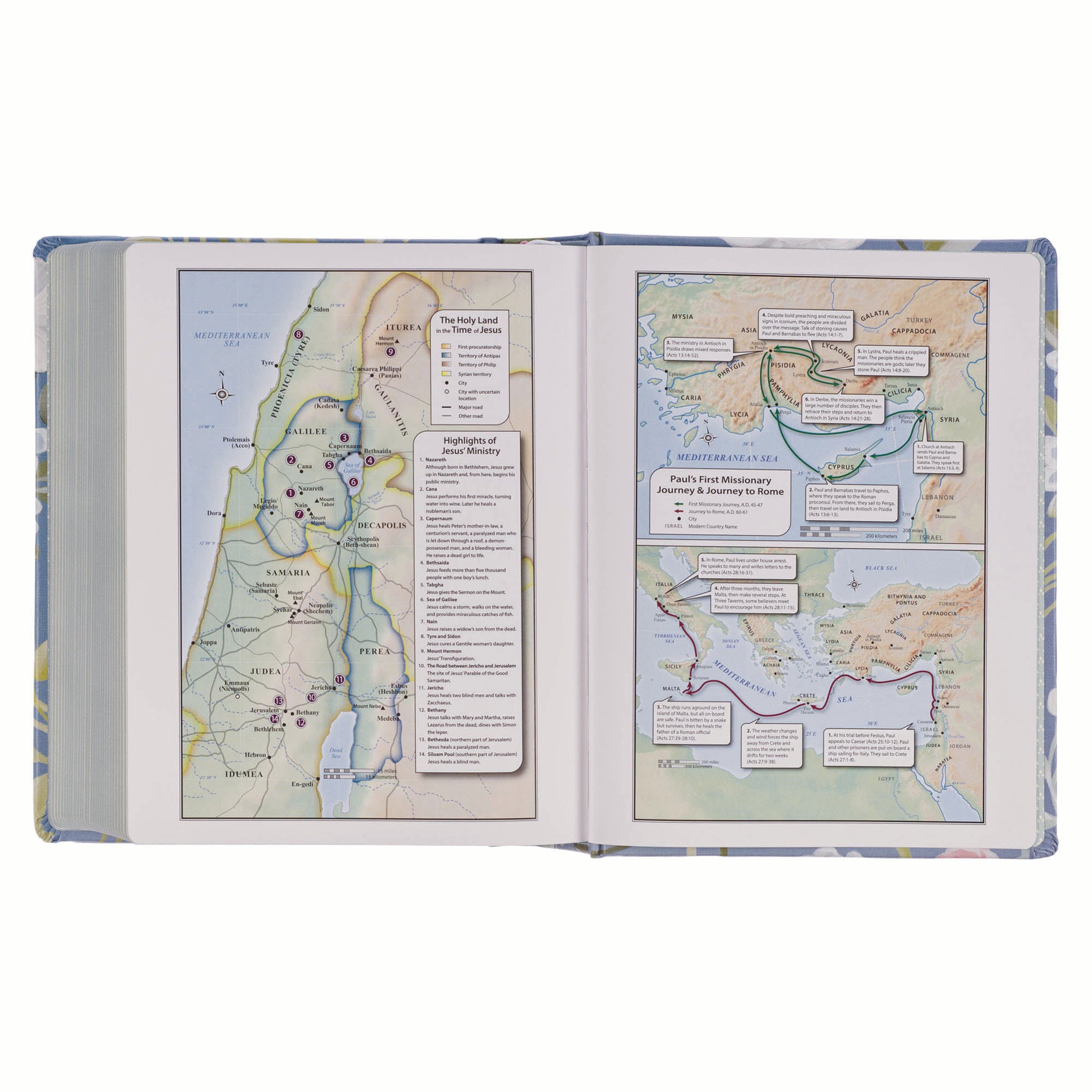 KJV Note-Taking Bible, Blue Floral (Black Letter Edition)