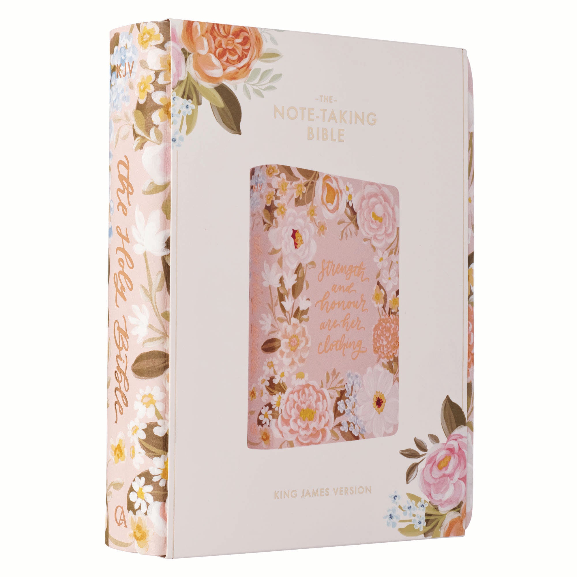 KJV Note-Taking Bible, Pink Floral (Black Letter Edition)