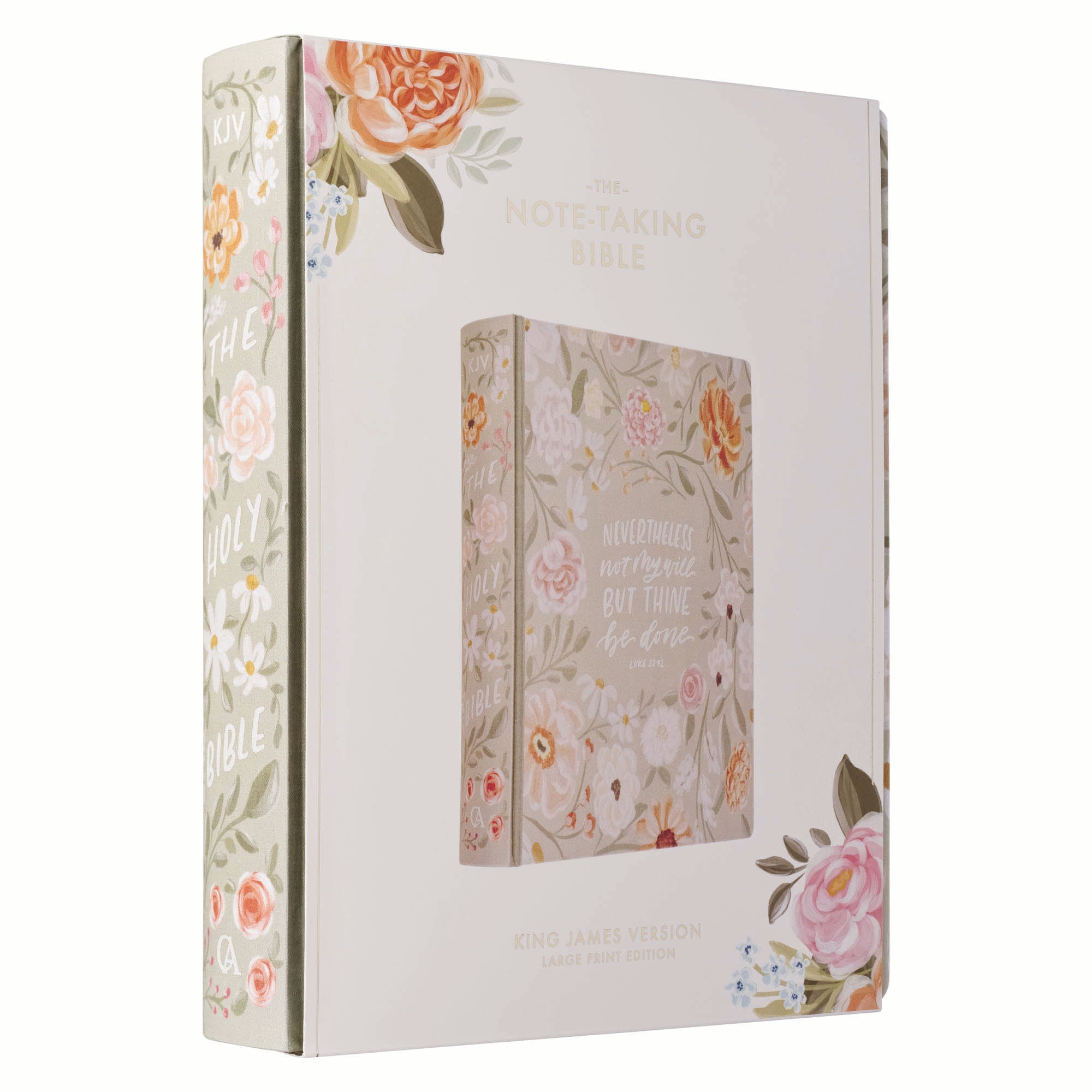 KJV Note-Taking Bible, Large Print, Sage Floral (Black Letter Edition)