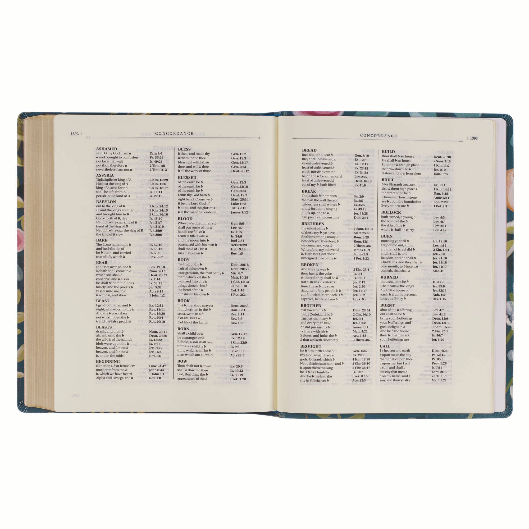 KJV Note-Taking Bible, Large Print, Teal Floral (Black Letter Edition)