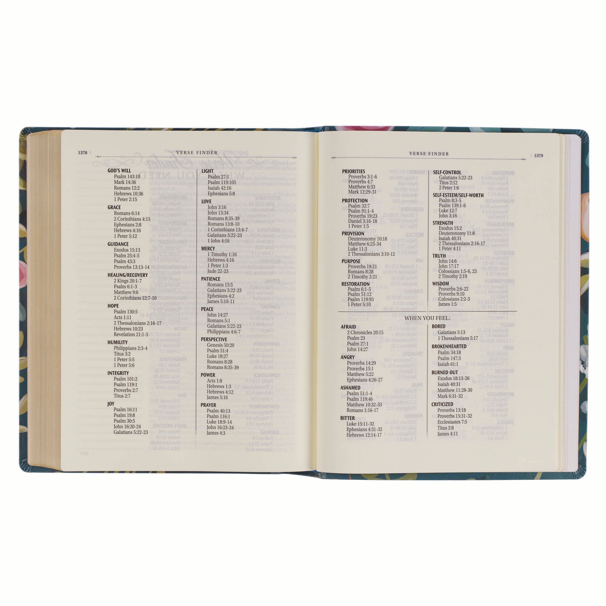KJV Note-Taking Bible, Large Print, Teal Floral (Black Letter Edition)