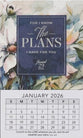 2026 Mini Magnetic Calendar: The Plans (Jer. 29:11) Navy Floral