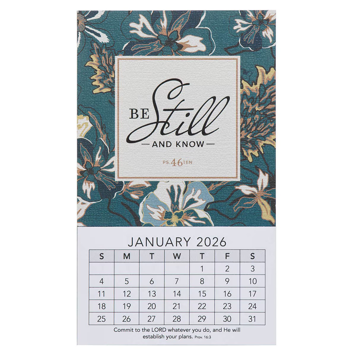 2026 Mini Magnetic Calendar: Be Still and Know (Psalm 46:10) Green
