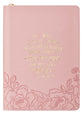 Journal Zippered: He Will Cover You (Ps. 91:4) Pink (Amelia Collection)
