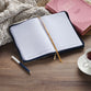 Journal Zippered: Be Still (Ps. 46:10) Navy (Serene Roses Collection)