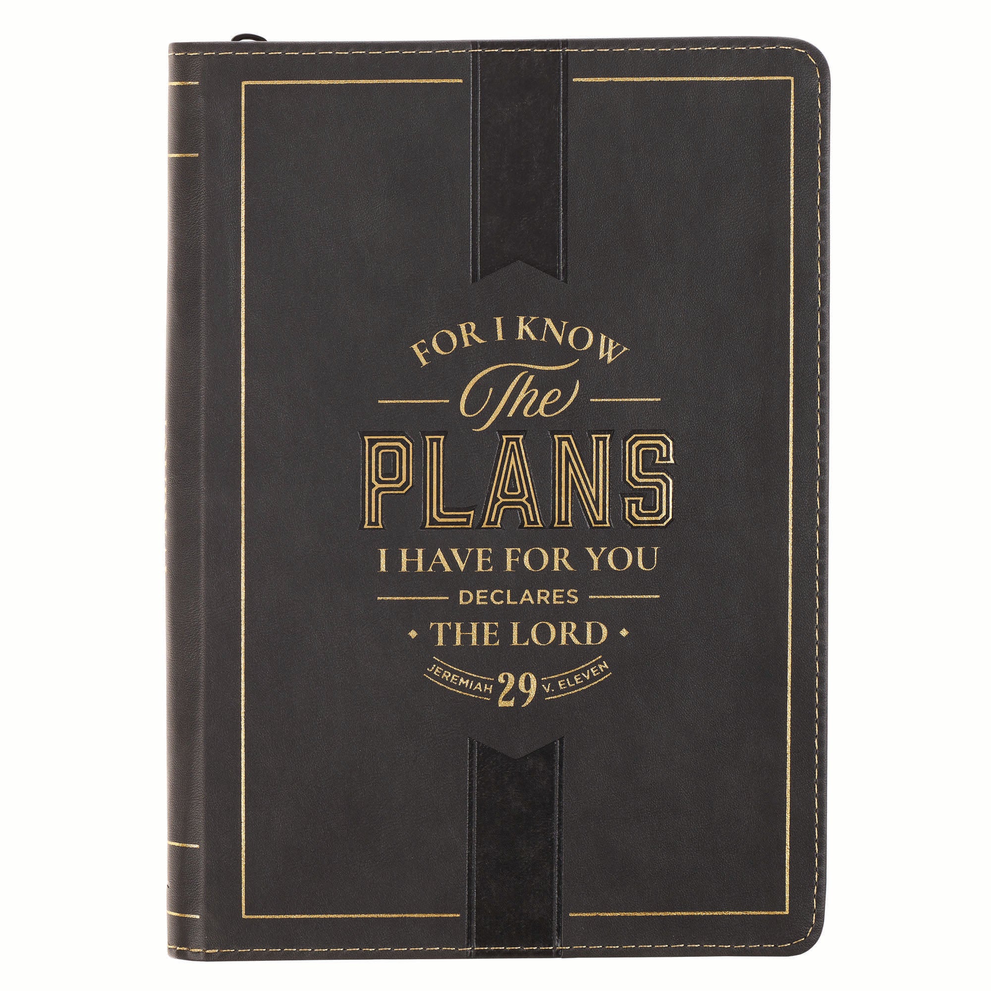 Journal Zippered: I Know the Plans (Jer. 29:11) Black (The Plans Charcoal Collection)