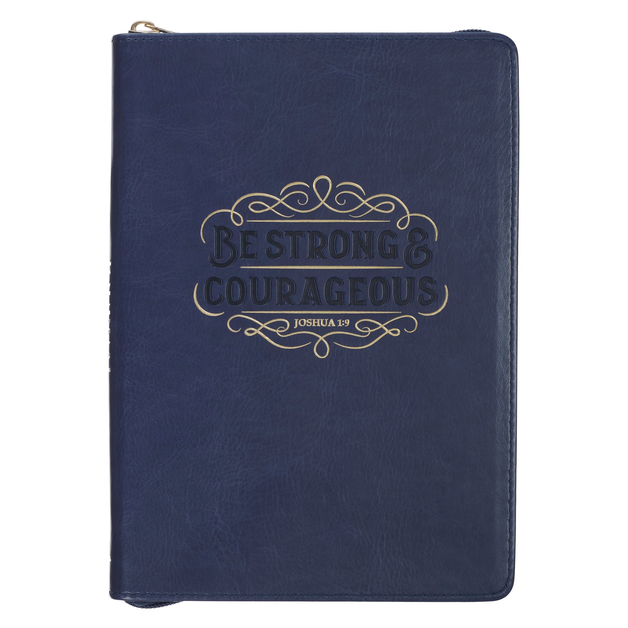 Journal Zippered: Be Strong & Courageous (Josh. 1:9) Navy