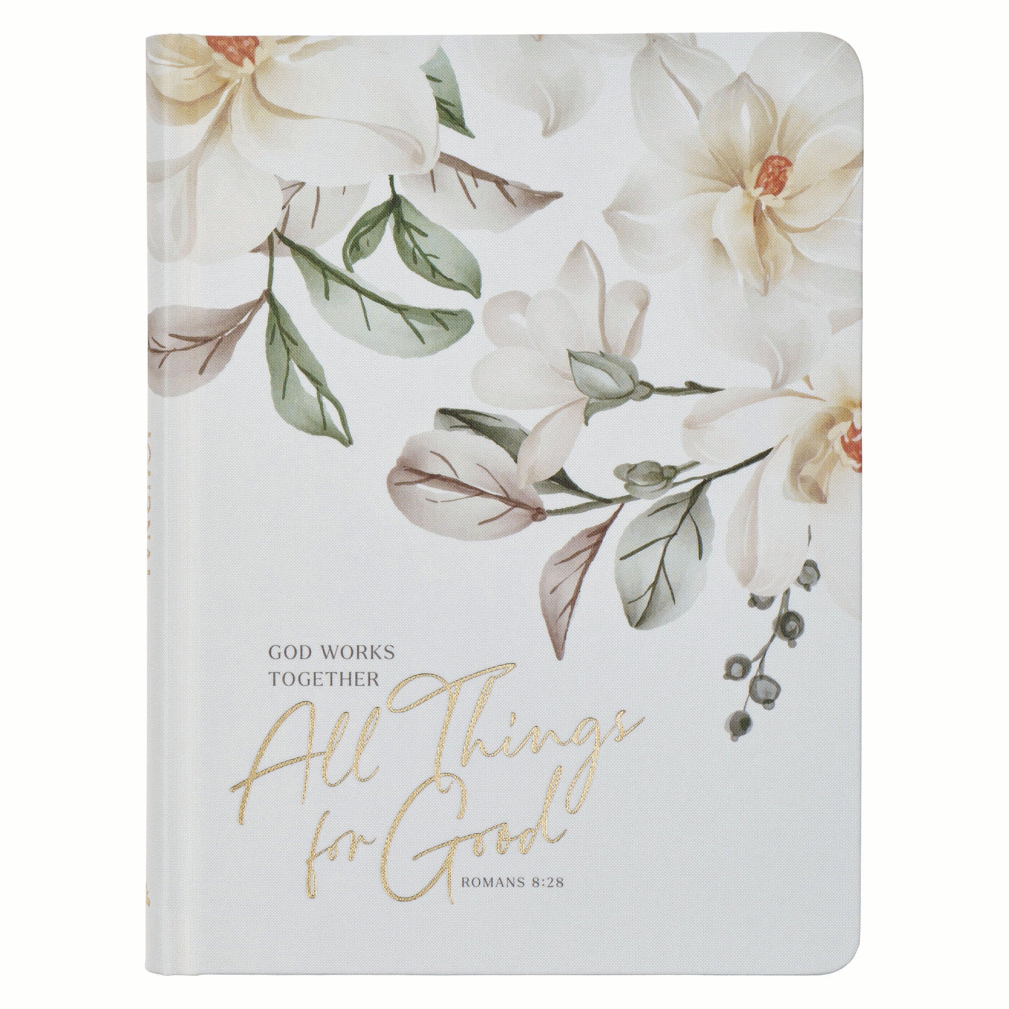 Journal: All Things for Good (Rom. 8:28) Floral (White Magnolia Collection)
