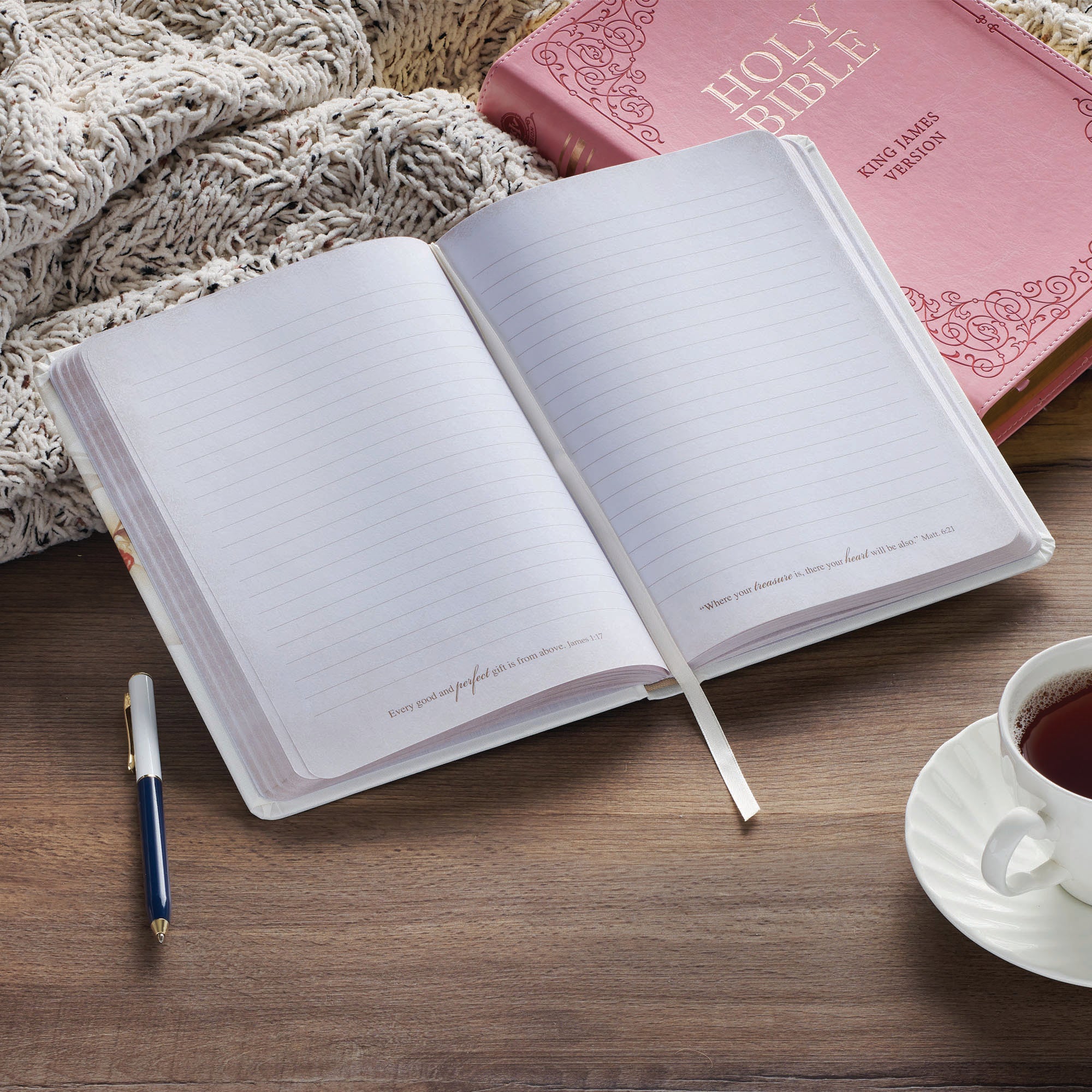 Journal: All Things for Good (Rom. 8:28) Floral (White Magnolia Collection)