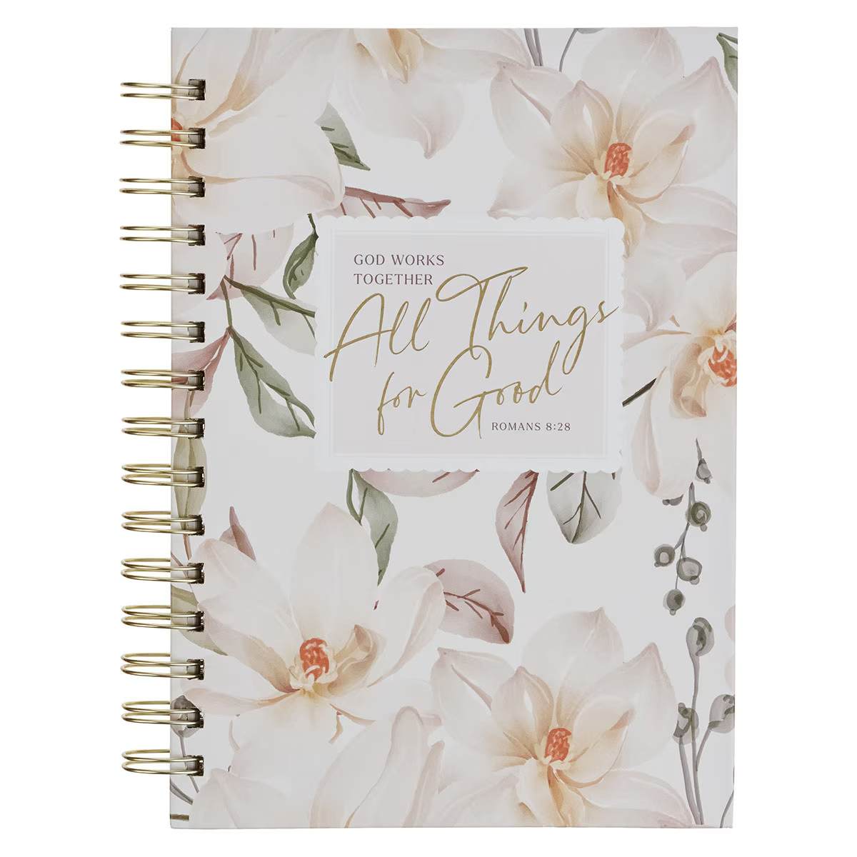 Journal: All Things for Good (Rom. 8:27) White Magnolia Collection