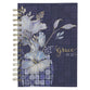 Journal: Grace (Eph. 2:8) Blue (Checkered Floral Collection)