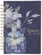 Journal: Grace (Eph. 2:8) Blue (Checkered Floral Collection)