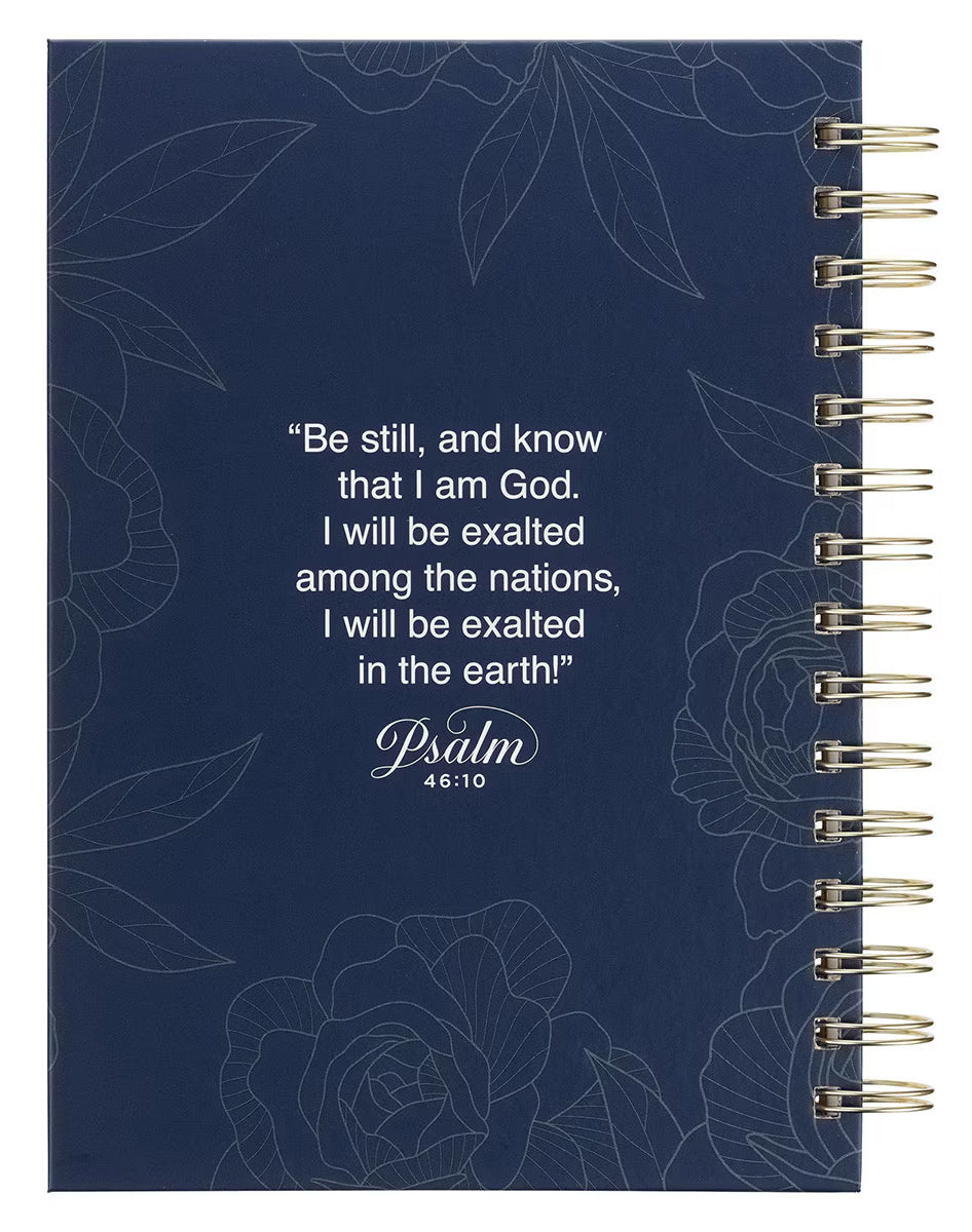 Journal: Be Still (Ps. 46:10) Navy (Serene Roses Collection)