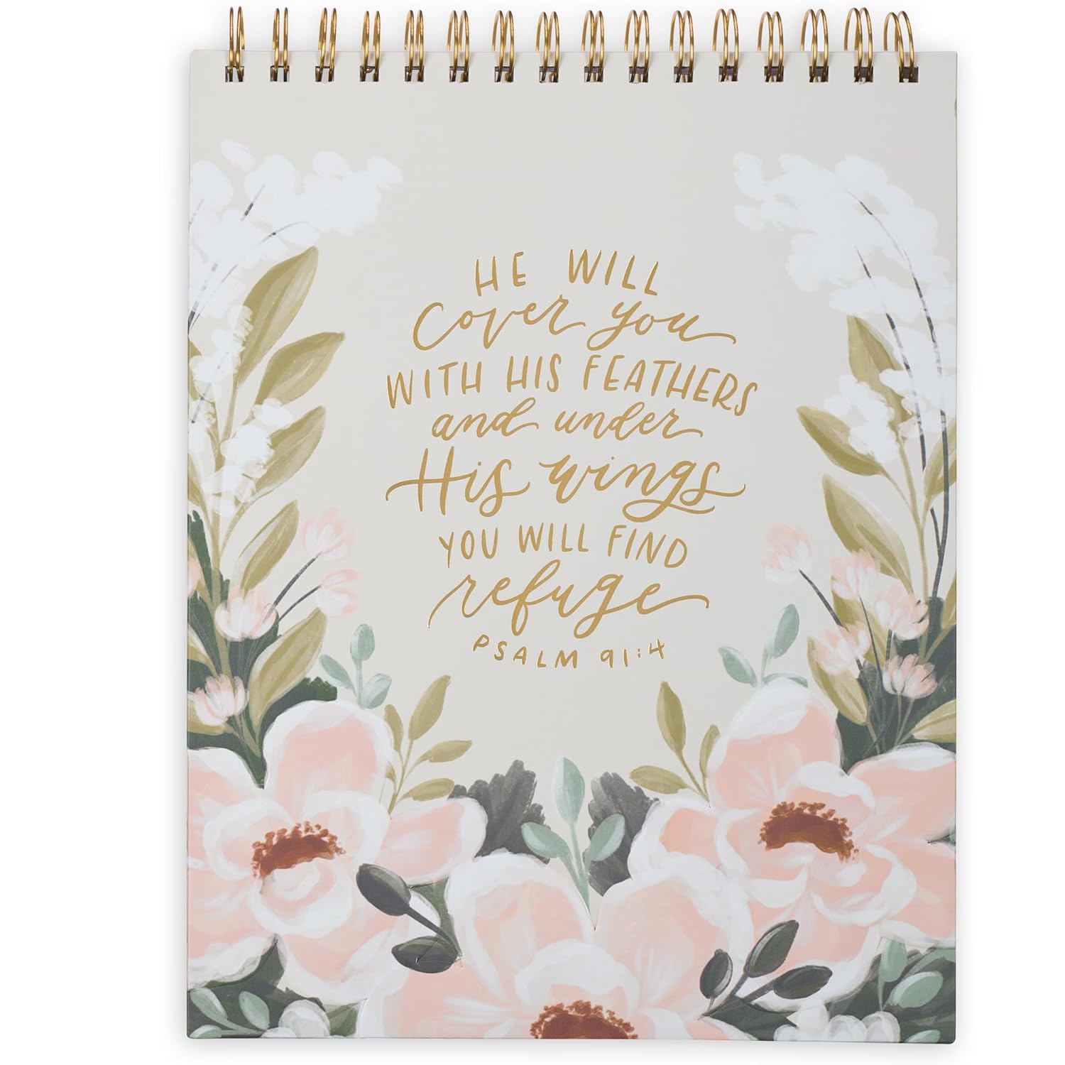 Notepad: He Will Cover You (Ps. 91:4) White (Amelia Collection)