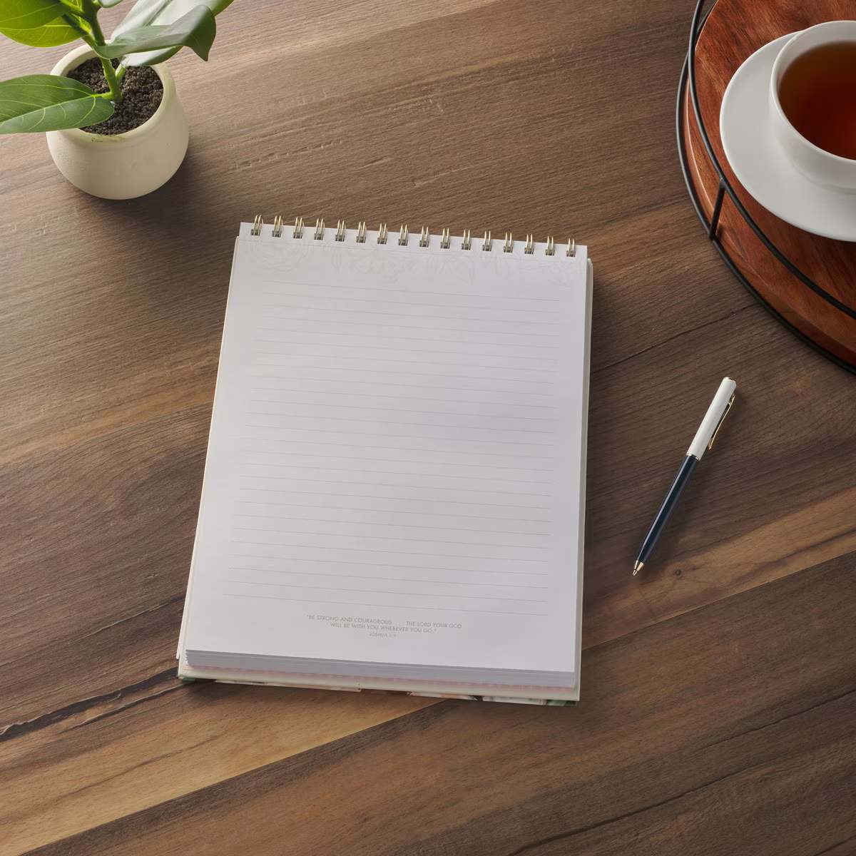 Notepad: He Will Cover You (Ps. 91:4) White (Amelia Collection)