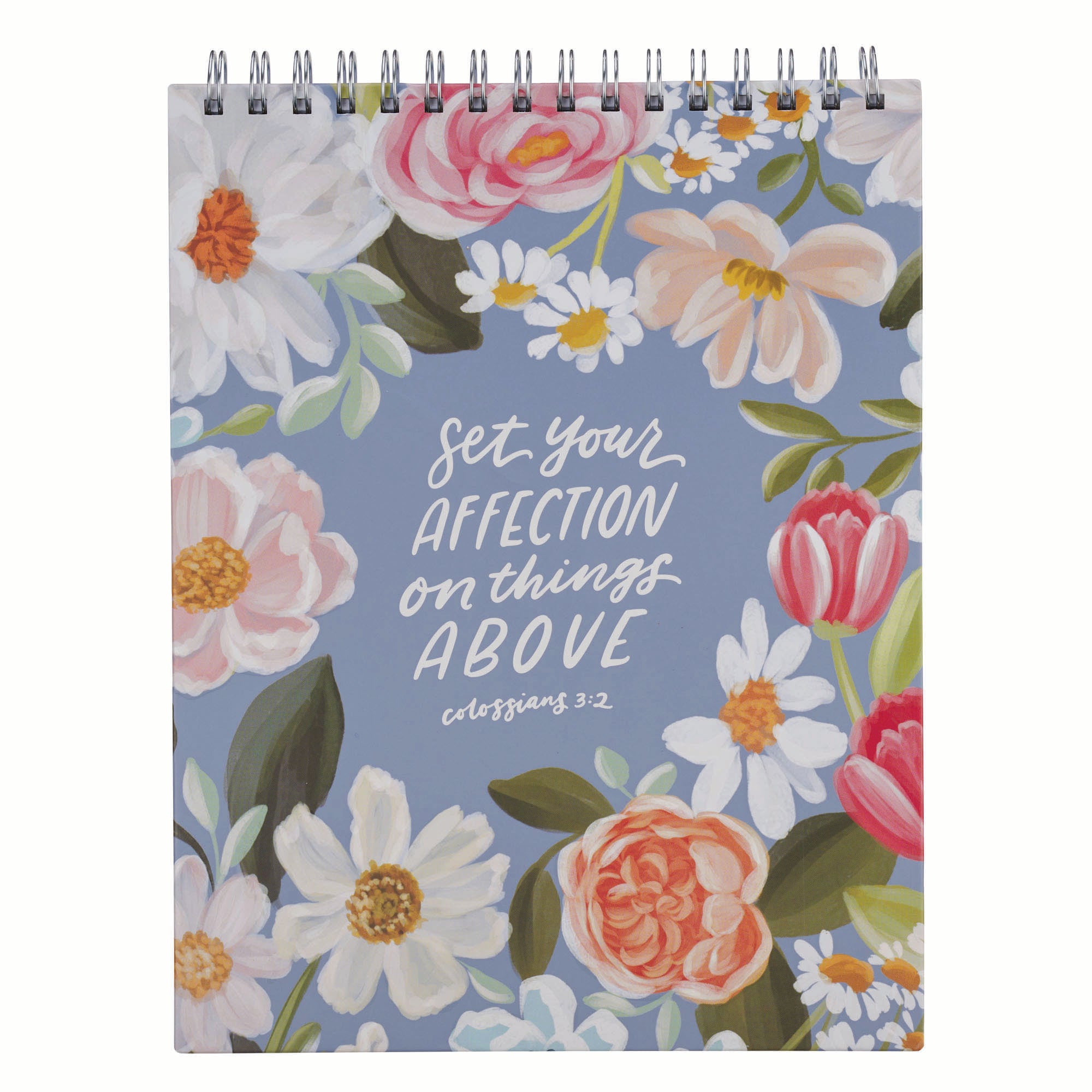 Notepad: Set Your Affection (Col. 3:2) Blue (Flora Collection)