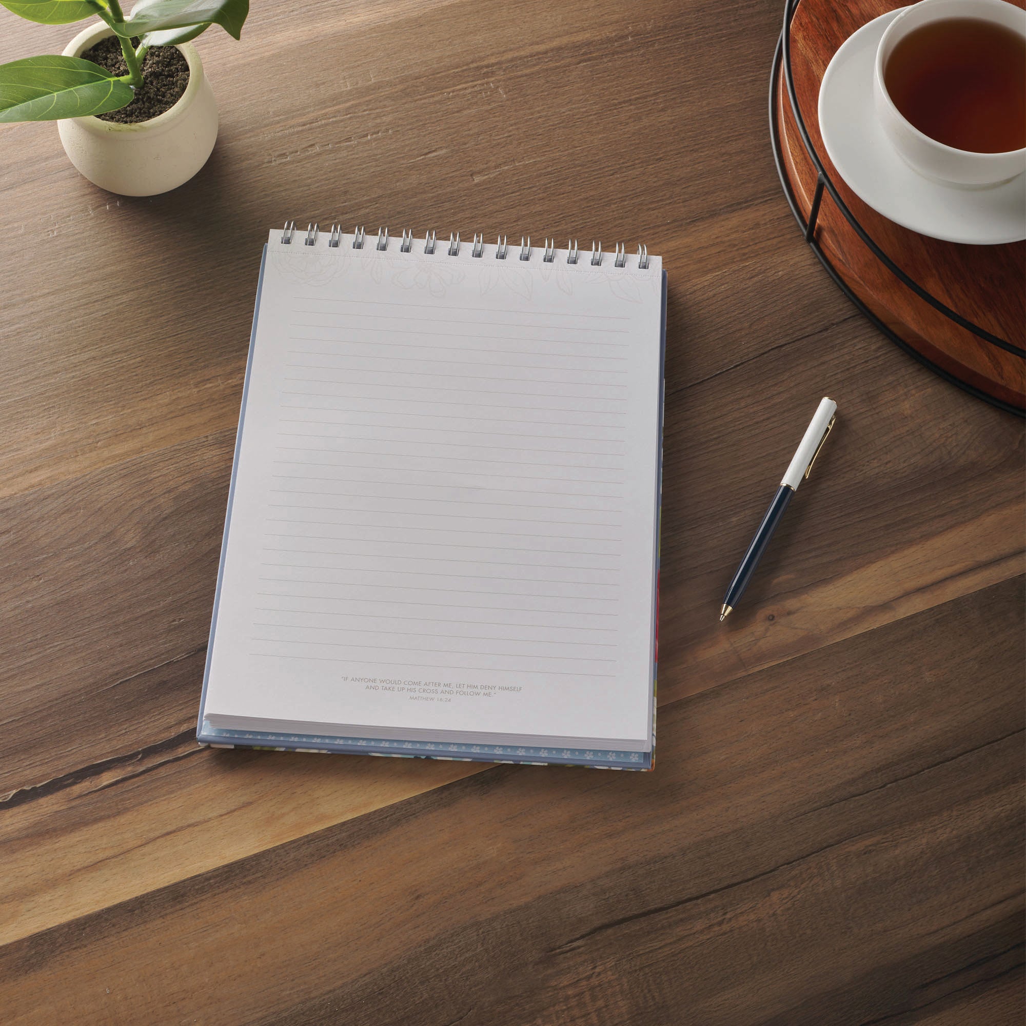 Notepad: Set Your Affection (Col. 3:2) Blue (Flora Collection)