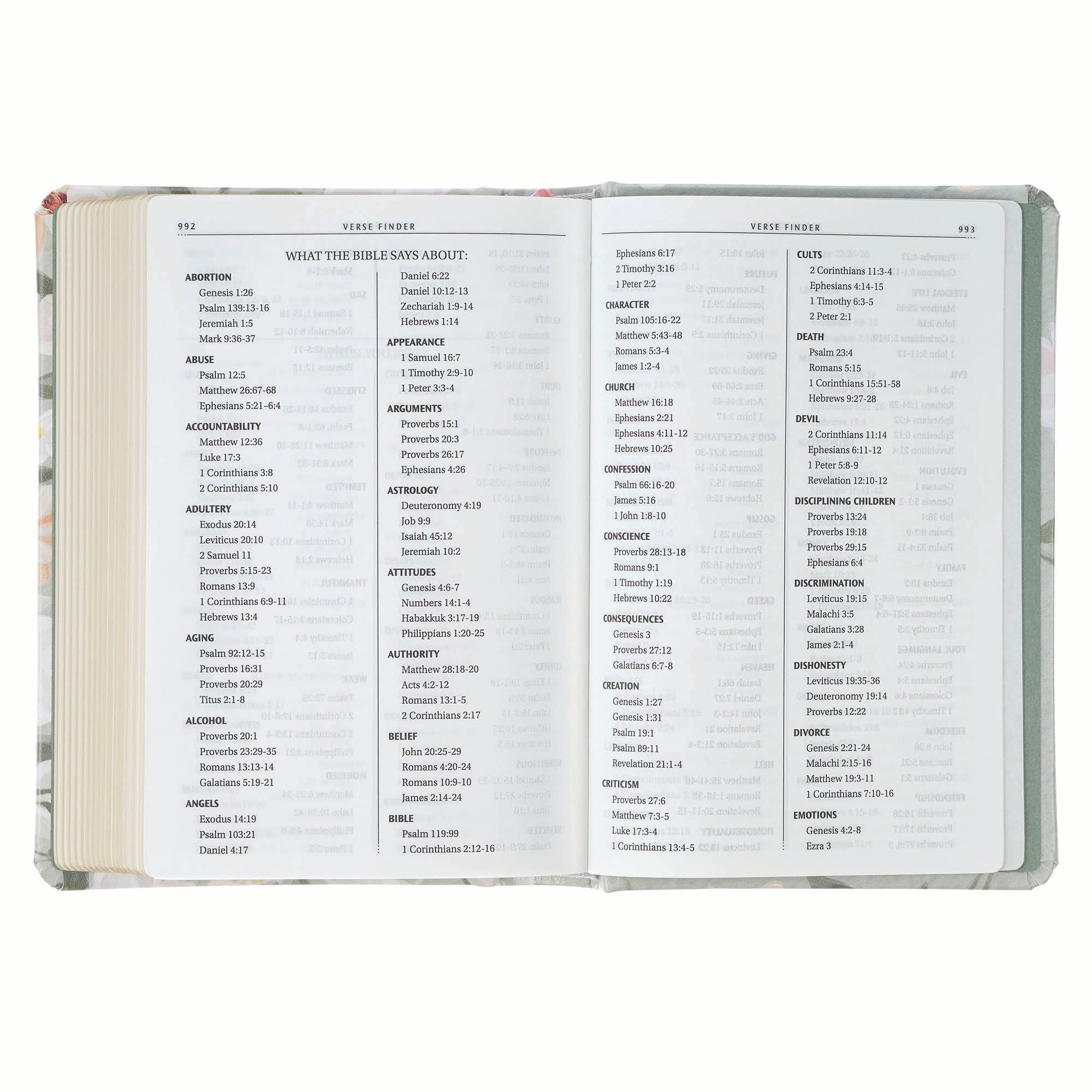KJV Bible Compact, Gray Floral Printed (Ps. 23:3)